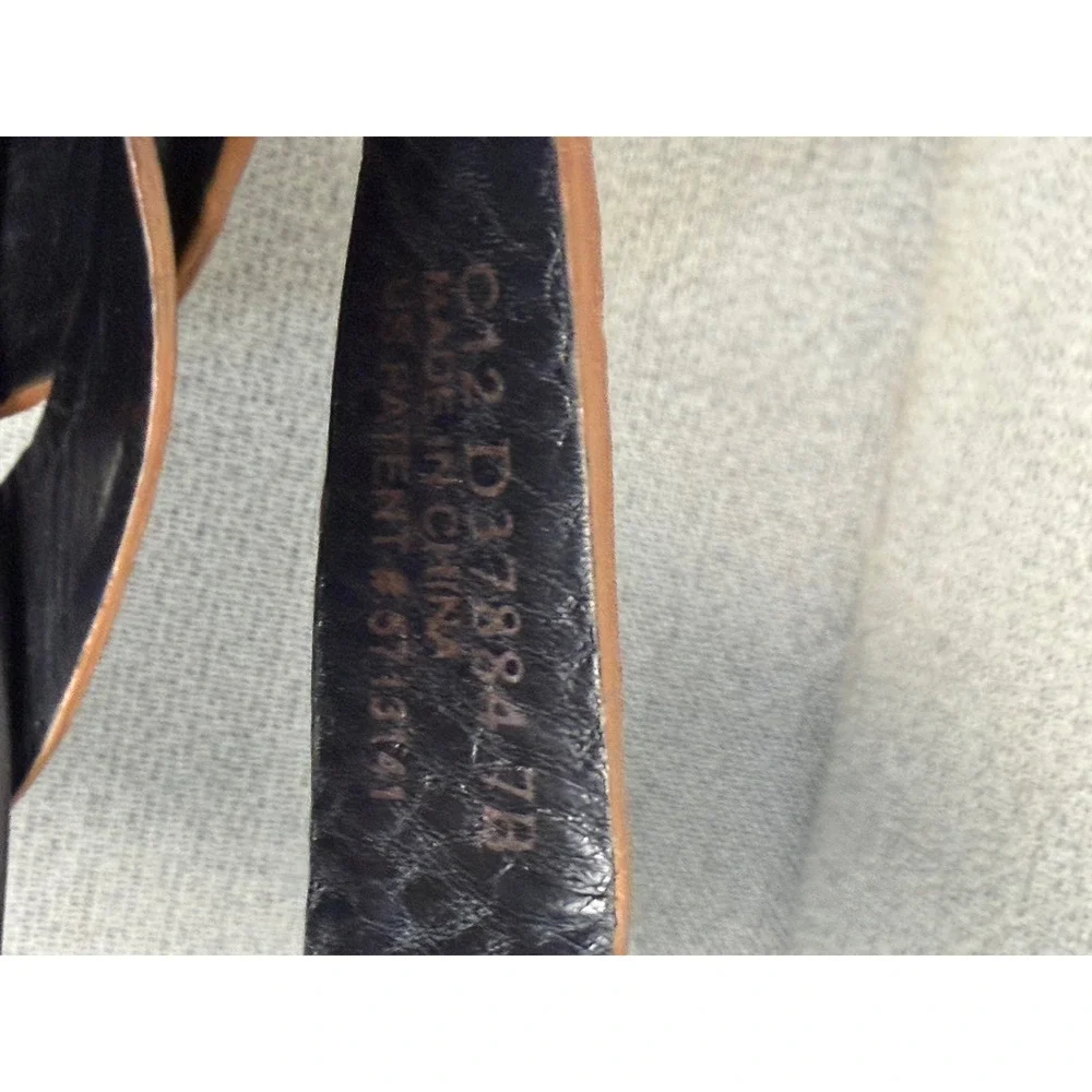 Cole‎ Haan Black Leather Caged Wedge Sandals Womens 7B Heel Zip D37884